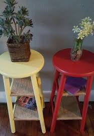 How To Turn An Old Bar Stool Into An Adorable End Table Flippin Furniture Flipping Furniture Bar Diy Furniture Flip Flipping Furniture Bar Stool Makeover