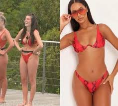 Love Island Uk Season 6 Episode 22 Rebecca S Red Snake Bikini Shop Your Tv