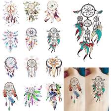 However, in reality, the dreamcatchers are catchy and attractive so you can also create a design with the slight swish of watercolor background adding to it the peacock's feather or the owl's or the yin. Amazon Com Ownsig 12 Sheets Waterproof Temporary Tattoos Dream Catcher Tattoo Stickers For Women Teens Girls Body Art Beauty Personal Care