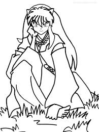 The page features one of the most popular anime characters: Inuyasha Color Pages Shefalitayal