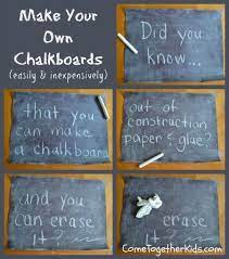 Make Your Own Chalkboard With Paper And Glue Business For Kids Chalkboard Crafts