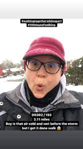 We made our goal ! There were a few days of weather related issues. We made  up the miles yesterday. Today. I finish off my miles with a few laps around  the