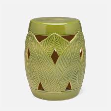 Modern ceramics white ceramics garden stools ceramic stool chinese garden white gardens four seasons hotel white porcelain light decorations. Outdoor Palm Leaf Ceramic Garden Stool Mecox Gardens