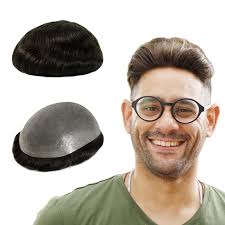 Lordhair Peluca Hombre,Peluquin Cabello Natural,0.08mm Peluca Skin Rayita  Frontal 1/2 '' V-Loop Nudos.Peluquin 20X25 CM Prótesis Capilar Hombres  Cabello Natural Peluca Prótesis Capilar Hombre (#2) : Amazon.es: Belleza