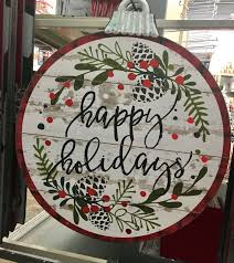 Holiday Time Happy Holidays Distressed Wood Sign 21 X 24 Inch Walmart Com Christmas Decorations Diy Outdoor Distressed Wood Signs Holiday Wood Sign