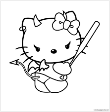 Hello kitty mermaid bubbles and flower valentines. Evil Hello Kitty Coloring Pages Cartoons Coloring Pages Coloring Pages For Kids And Adults