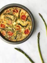 Roasted Tomato Frittata With Asparagus And Feta Cheese Frittata Recipes Tomato Frittata Asparagus Frittata