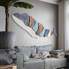 Driftwood Whale Beach House Shore Home Wall Decor Nautical Scandinavian Mediterranean Blue Ivor Home Wall Decor Large Wall Decor Living Room Coastal Wall Decor