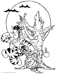 40 printable coloring pages with disney characters on a halloween theme. Winnie The Pooh Halloween Tigger Coloring Page Halloween Color Halloween Coloring Bear Coloring Pages Cartoon Coloring Pages