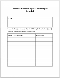 Zum erstellen eines inhaltsverzeichnisses, das ganz einfach auf dem neuesten stand zu halten ist, wenden sie formatvorlagen für überschriften auf den text an, der in das inhaltsverzeichnis aufgenommen werden soll. Muster Einverstandnis Zur Kurzarbeit Pdf Word Vorlage Convictorius