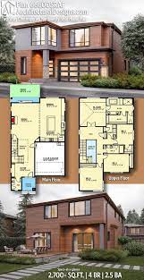 Plan 666005raf Two Story Contemporary Northwesty Style House Plan Architecture House Contemporary House Plans Contemporary House
