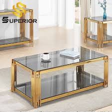Its oak finish gives an elegant appearance. China Popular Cheap Price Gold Mirror Glass Top Coffee Center Table China Modern Coffee Table Nesting Table