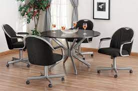 Stay updated about folding dining room table and chairs. Looking For A Kitchen Set With Chairs That Have Casters Why Do They All Look Like They Belong In Some Fl Re Dining Room Cozy Dining Room Chairs Dinette Chairs