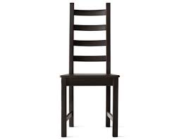 An Ikea Kaustby Brown Black Solid Pine Wood Dining Chair With High Back Dining Chairs Brown Dining Chairs Wooden Dining Chairs