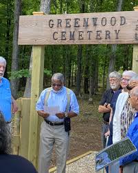 This morning was the dedication of the Greenwood Cemetery. Thanks to all  the volunteers who've contributed to this project, honoring those who've  gone before us!