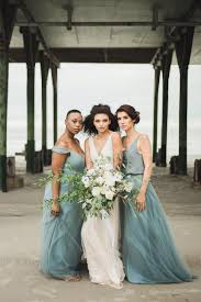 Dusty Teal Beachside Bridesmaids Harper Blankenship Photography Bridesofhouston Weddinginspir Teal Bridesmaid Dresses Austin Wedding Photography Bridesmaid
