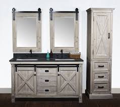 Shop our bath vanity collection for the double bath vanity that fits your bathroom style. 60 Rustic Solid Fir Barn Door Style Double Sinks Vanity With Limestone Housetie