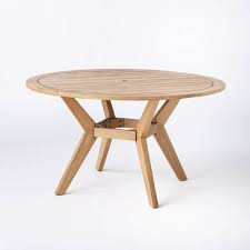 Shore silver/gray outdoor patio dining table by modway. Bluffdale 6 Person Wood Round Patio Dining Table Threshold Designed With Studio Mcgee Target