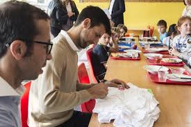 Novak djokovic was born 22 may 1987. Novak Djokovic And Radek Stepanek Visit Primary School Children At Lunch