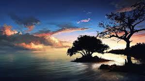 Get familiar with the fundamentals of art. Hd Wallpaper Nature Scenery Painting Night Trees Lake Clouds Wallpaper Flare