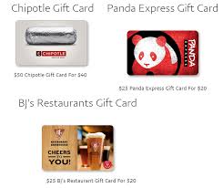We did not find results for: Restaurant Gift Cards On Sale 50 Chipotle Gift Card 40 50 Happy Eats Gift Card Only 40 Good At Jamba Juice Panera Bread Cold Stone Dave Busters Burger King 25 Panda