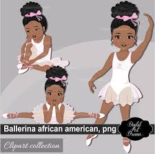 Black And White African American Clip Art Ballerina African American Clipart Little Girls Graphics Etsy In 2020 Little Girl Ballerina African American Clip Art