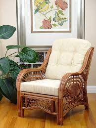 Natural rattan accent chair rattan weave seat, back and arms handmade by skilled artisans comes with a custom fit cushion in cream rubber feet to prevent scratching wood and tiled floors estimated delivery: 50 Best Rattan Furniture For Tropical Feels Storables