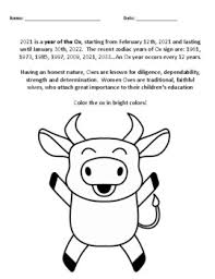 Showing 12 colouring pages related to determination. Year Of The Ox 2021 Chinese New Year Coloring Sheet By Mrs Rices Ot Corner