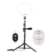 Andoer 26cm 10 Inch Led Ring Light With Light Stand Universal Phone Holder Kit Usb Powered With Wired Remote Control 10 Levels Brightness Day Light Cool White Warm White For Youtube Video Live