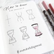 A Cool Tutorial On How To Draw An Hourglass Credit Ig Anouksbulletjournal Bullet Journal Aesthetic Bullet Journal Layout Bullet Journal Ideas Pages