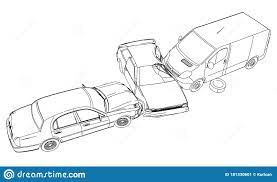 Car Crash, Car Accident Isolated On A White Background. Stock Illustration  - Illustration Of Auto, Driver: 181330601