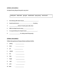 Lembaran kerja mudah untuk topik kata ganda. Latihan Kata Ganda Penuh Docx