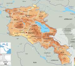 Borrowed from old persian (armina). Physical Map Of Armenia And Armenian Physical Map Physical Map Armenia Historical Maps