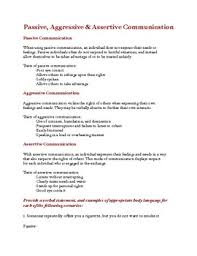 Our assertive communication worksheet includes one page of psychoeducation, and a second page of practice exercises, that will help your clients learn to use assertive communication in their own. Passive Aggressive Assertive Communication By The Canuck Classroom