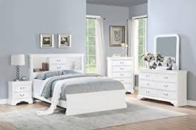 Signature design by ashley realyn 4 piece queen panel bed set in chipped white and brown. Esofastore Classic Modern Bedroom Furniture 4pc Set Full Size Bed Dresser Mirror Nightstan Classic Bedroom Furniture Modern Bedroom Furniture Bed Furniture Set