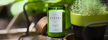 Instead of tossing that elegant but empty wine bottle into the recycle bin, upcycle it into a decorative holder for a taper candle. Premium Soy Candles Hand Cut Recycled Wine Bottles Long Burning Corked Candles