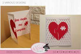 Download Valentine Puzzle Card Svg Template Svg Heart Card Svg By Wiccatdesigns Thehungryjpeg Com