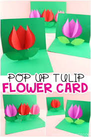 These are great for lots of occasions but especially. How To Make A Pop Up Flower Card Easy Spring Tulip Craft For Kids I Heart Crafty Things
