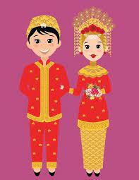 Untuk baju asal sumatera barat ini sering disebut dengan nama padang bundo kanduang. Traditional Minangkabau On Behance Minangkabau Bride Cartoon Wedding Couple Cartoon