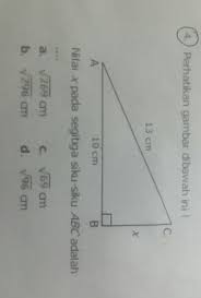 Segitiga xyz siku siku di x. Nilai X Pada Segitiga Siku Siku Abc Adalah Brainly Co Id
