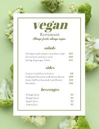 Online Vegan Restaurant Menu Template Fotor Design Maker Vegan Restaurants Restaurant Menu Template Menu Restaurant