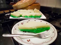 For the plain fried carrot cake: Steamed Pandan Layer Kueh Ubi Bingka Layered Pandan Cassava Cake Recipe