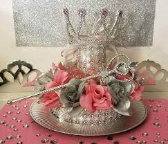 New Fishbowl Royal Princess Baby Shower Centerpiece Girls Pink And Silver Baby Shower Baby Shower Princess Baby Shower Princess Theme Baby Shower Centerpieces