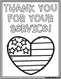 Thank you coloring pages for kids. Veterans Day Memorial Day Thank You For Your Service Cards Coloring Page Freebie