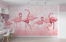 Flamingo Wall Murals | Tropical Charm in Pink — Tapeko
