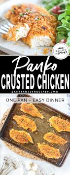 Whisk egg with a fork in a bowl. Baked Panko Chicken With Honey Drizzle Easy Family Recipes