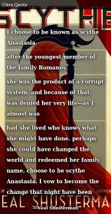 Scythe Anastasia In 2020 Scythe Book Book Jokes Neal Shusterman Books