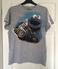 Primark Men Gangsta Cookie Monster Tshirt M Medium Sesame