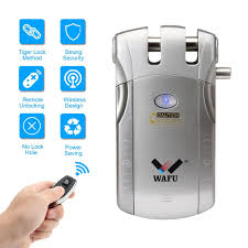 Wafu Wireless Security Invisible Keyless Entry Door Lock Home Smart Remote Control Lock With 4 Remote K Keyless Entry Door Locks Wireless Lock Entry Door Locks