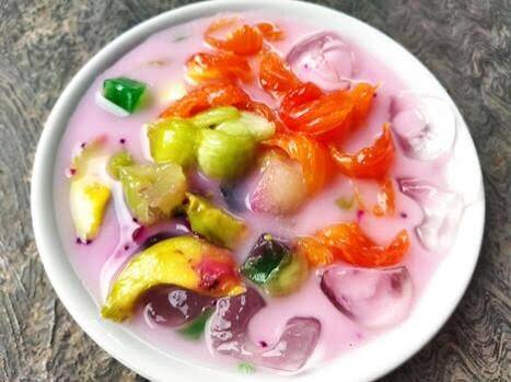 Es buah or sop buah-is an Indonesian iced fruit cocktail dessert. This cold and sweet